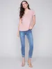 V-Neck Linen T-Shirt - Dusty Rose sold by Charlie B