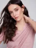 V-Neck Linen T-Shirt - Dusty Rose sold by Charlie B