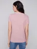 V-Neck Linen T-Shirt - Dusty Rose sold by Charlie B