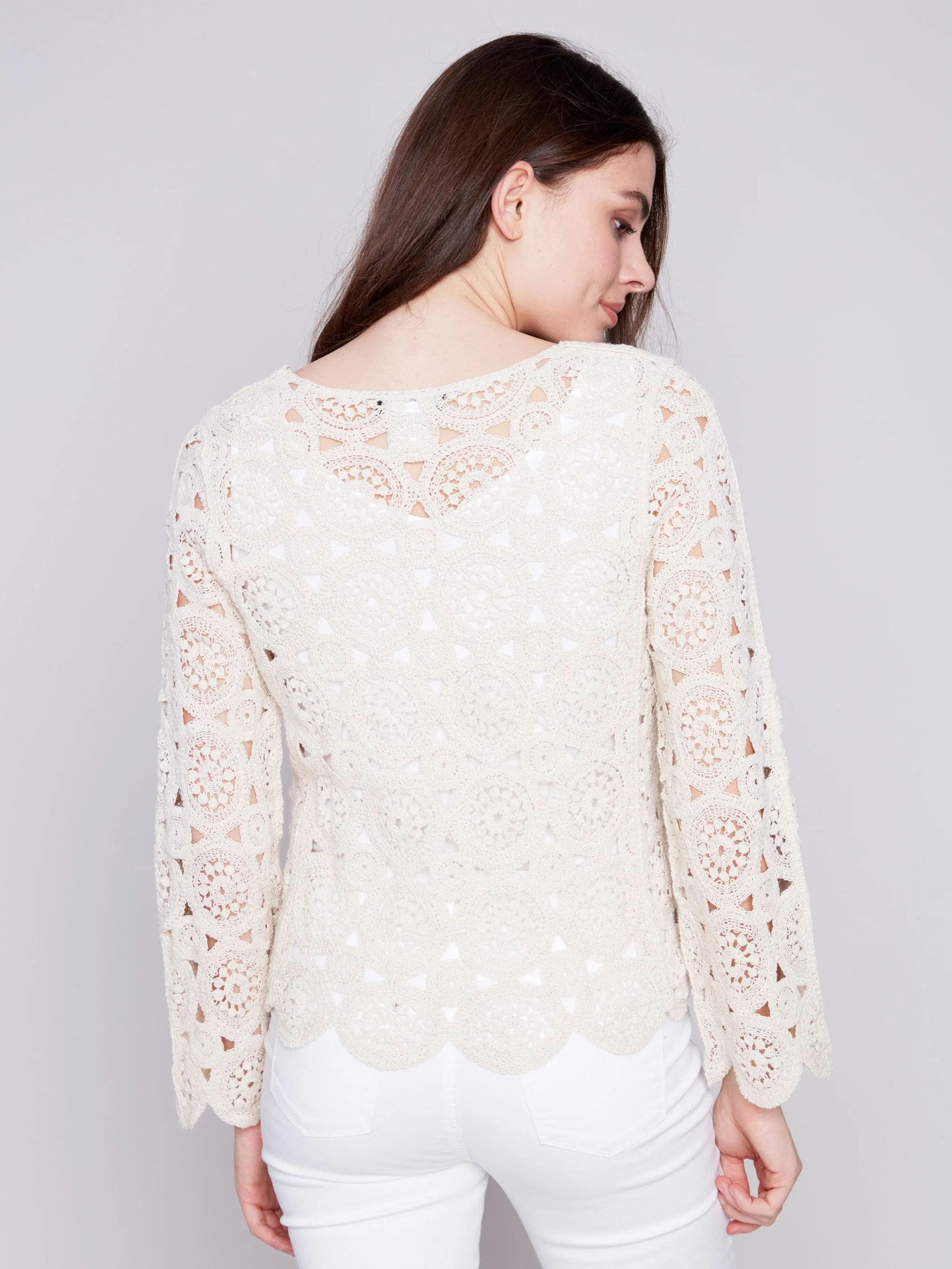 Scalloped Crochet Top - Natural sold by Charlie B product image thumbnail 5