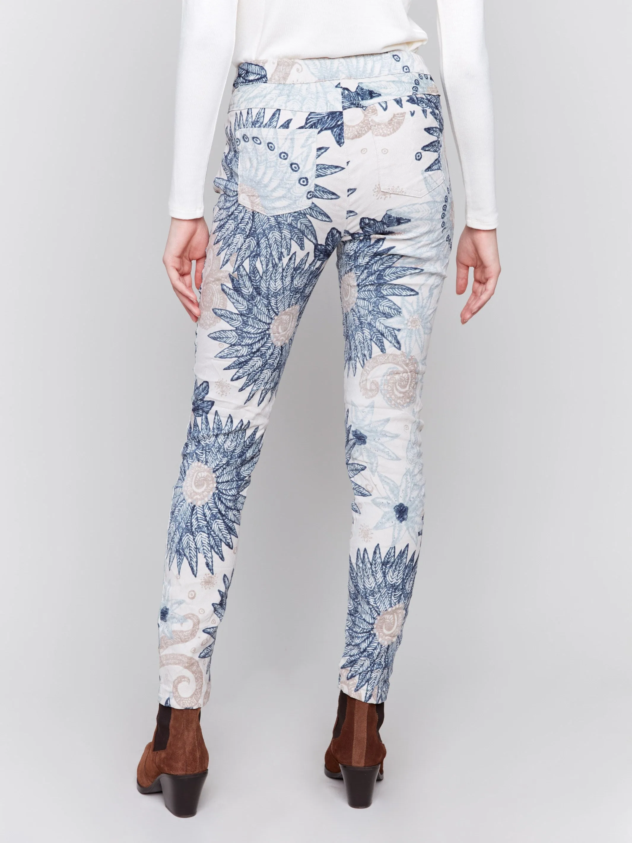 Printed Suede Crinkle Jogger Pants - Feather sold by Charlie B product image thumbnail 4