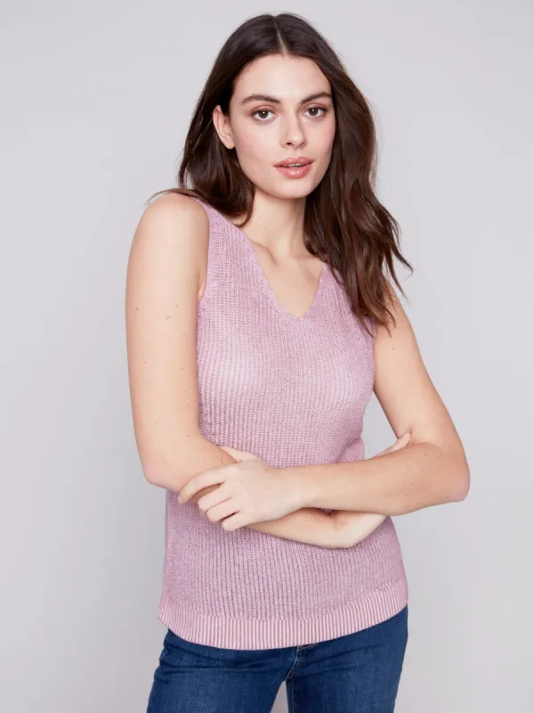 Cold-Dye Knit Cami - Dusty Rose sold by Charlie B