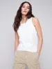 Organic Cotton Tank Top with Knot Detail - White sold by Charlie B