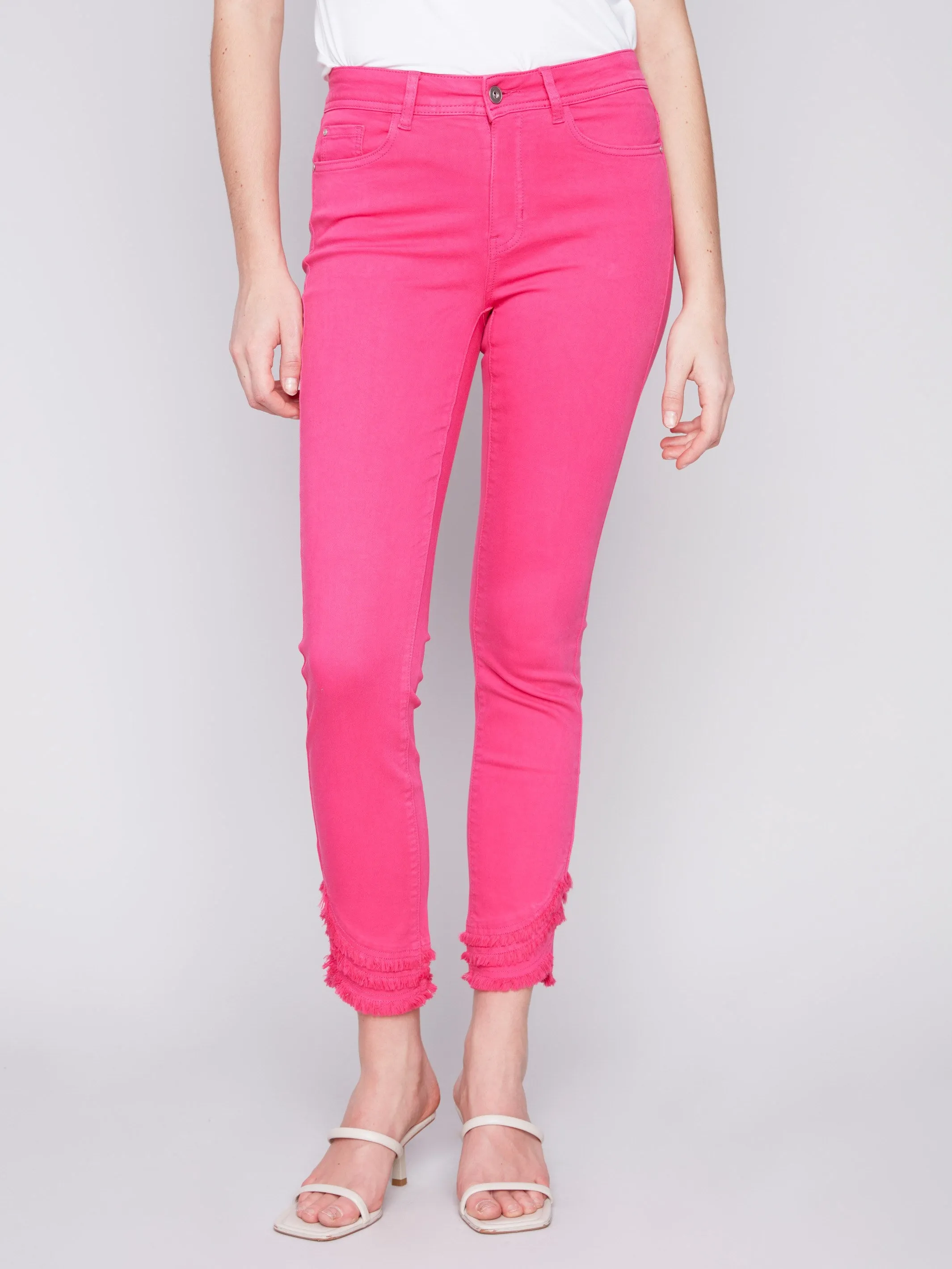 Frayed Hem Twill Pants - Punch sold by Charlie B product image thumbnail 2