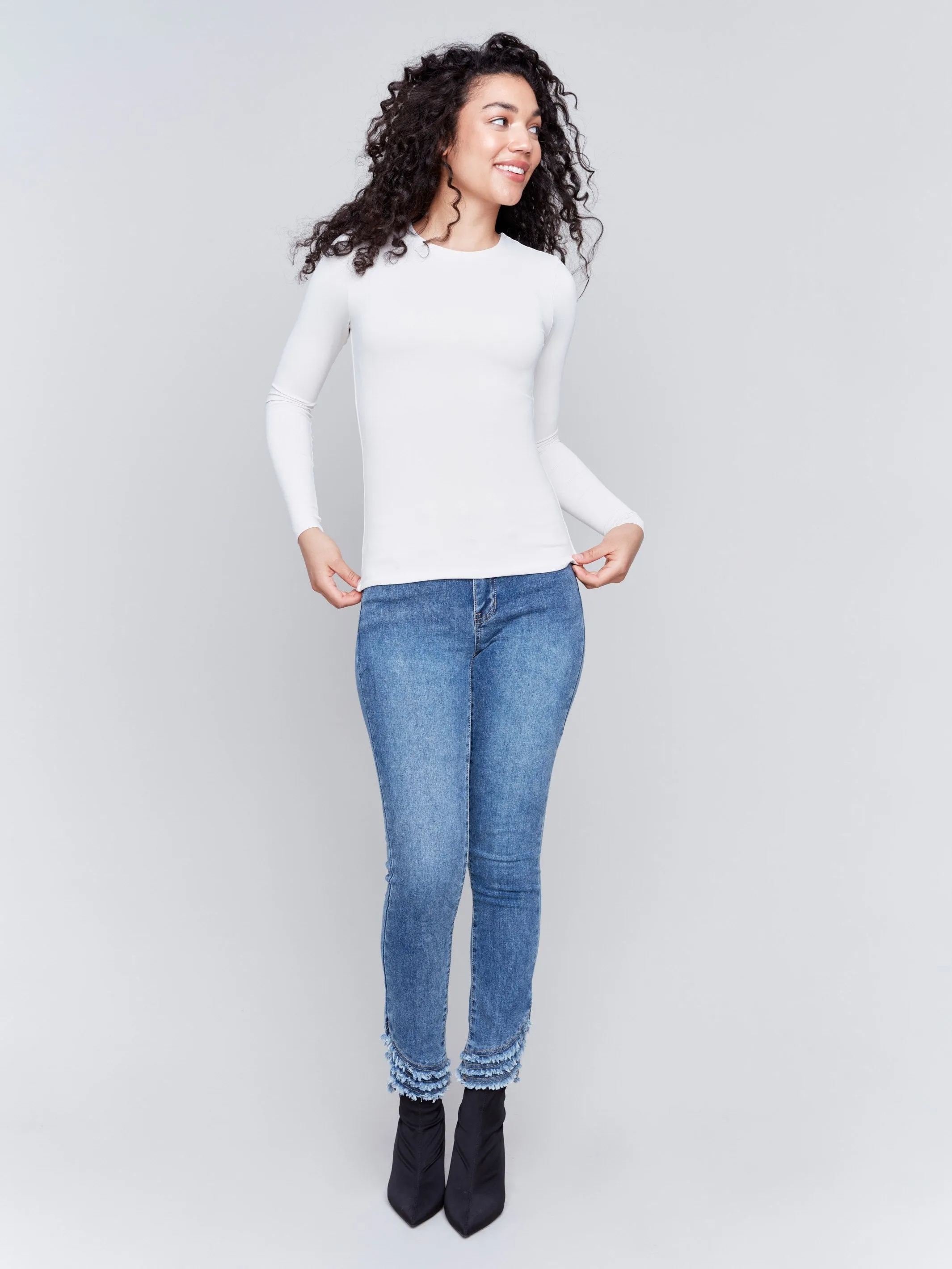 Long Sleeve Super Stretch Top - Natural sold by Charlie B product image thumbnail 2