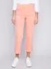 Cropped Pull-On Twill Pants with Hem Tab - Tangerine sold by Charlie B