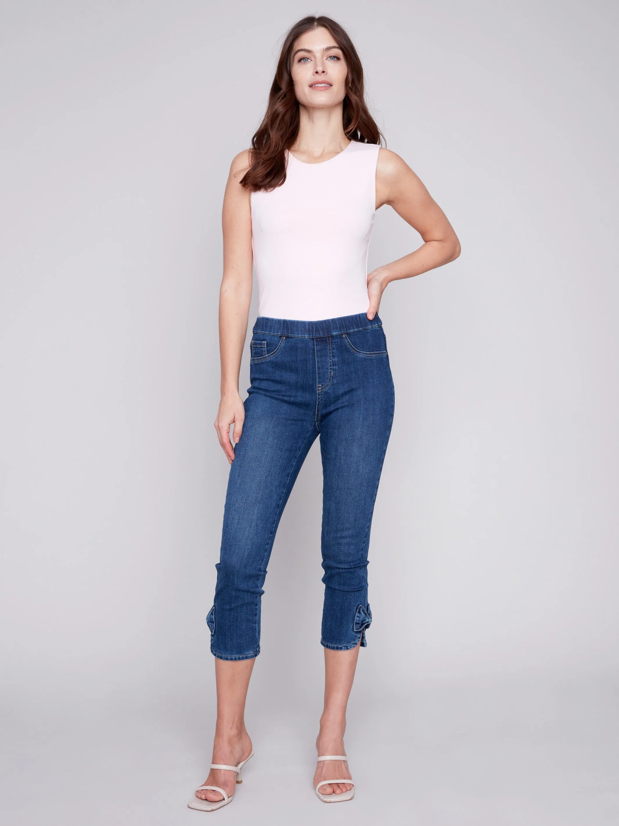 Pull-On Jeans with Bow Detail - Indigo sold by Charlie B product image thumbnail 4