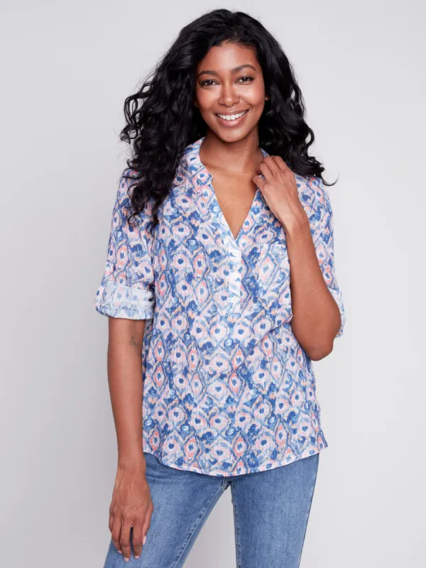 Printed Cotton Gauze Blouse - Treasure sold by Charlie B
