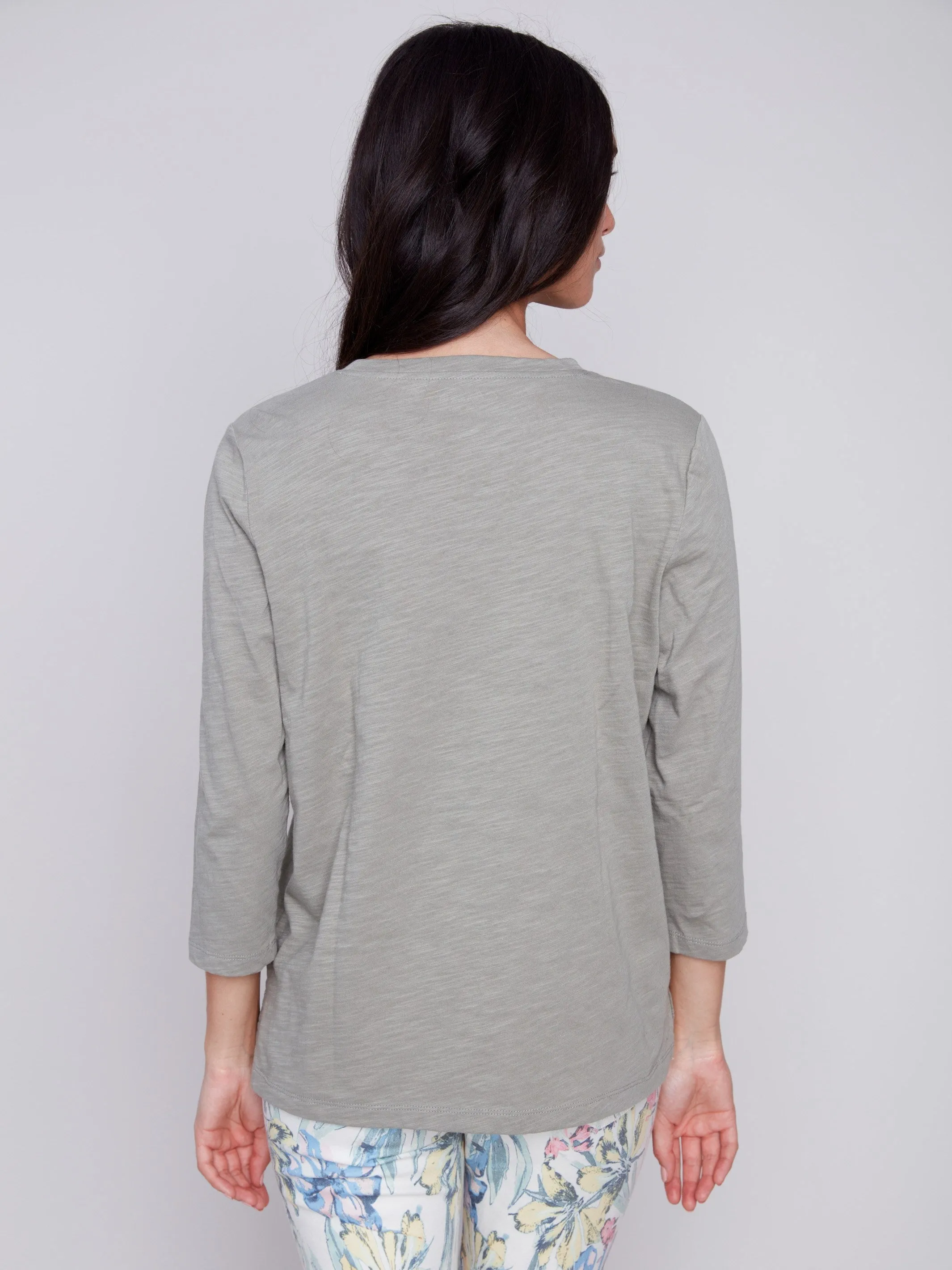 Organic Cotton Slub Knit Top - Celadon sold by Charlie B product image thumbnail 2
