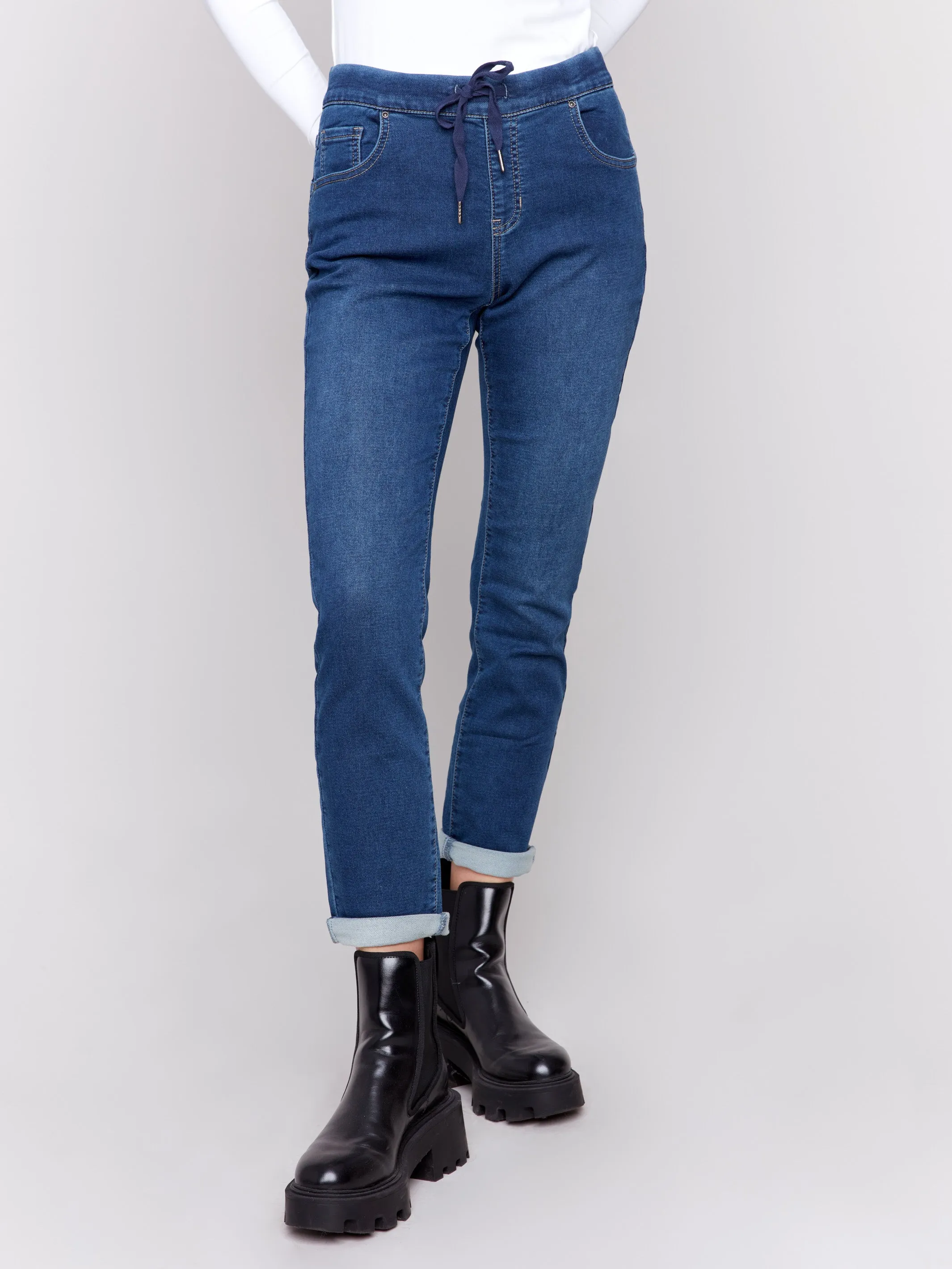 Knit Denim Jogger Pants - Indigo sold by Charlie B product image thumbnail 2