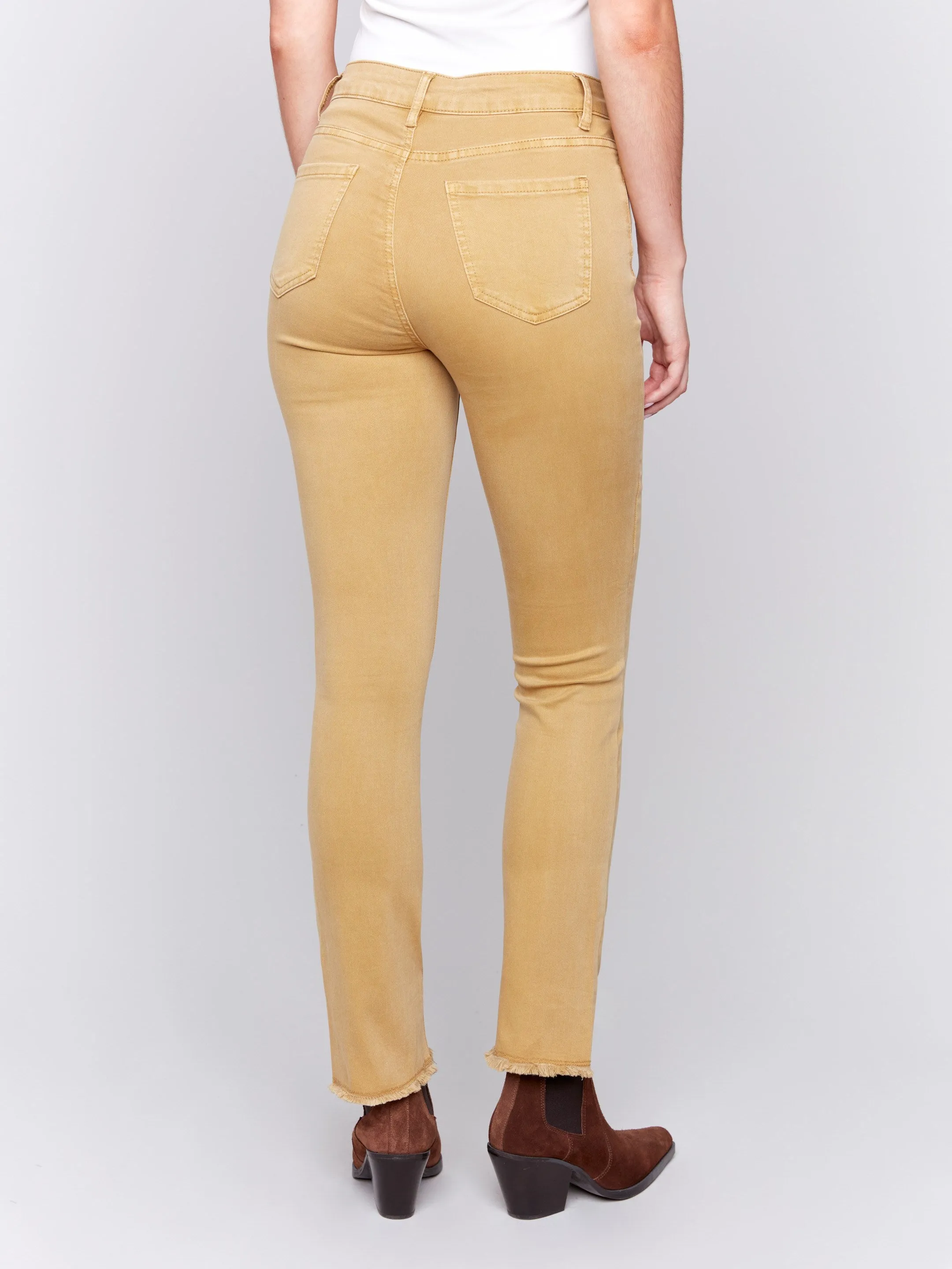 Bootcut Twill Pants with Asymmetrical Hem - Amber sold by Charlie B product image thumbnail 3