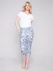 Printed Stretch Pull-On Capri Pants - Leaves sold by Charlie B