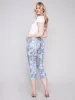 Printed Stretch Pull-On Capri Pants - Leaves sold by Charlie B