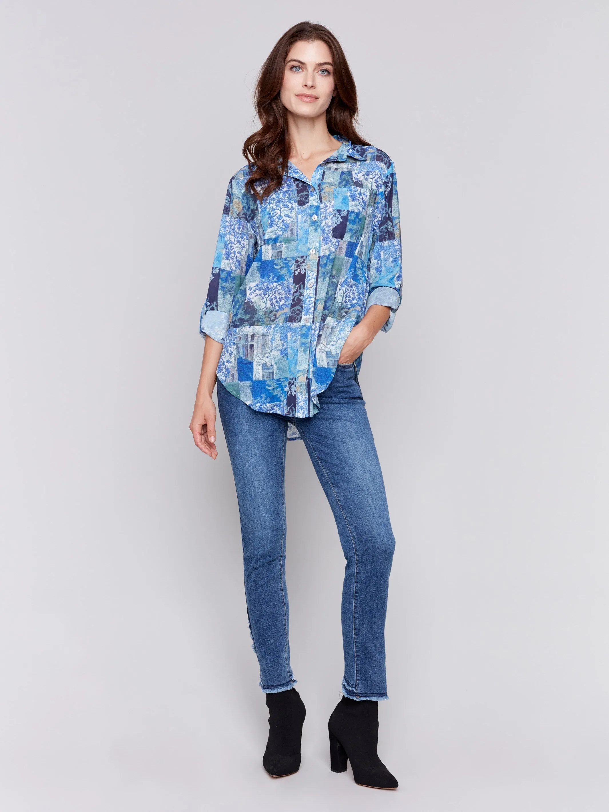 Printed Button-Front Blouse - Eden sold by Charlie B product image thumbnail 2