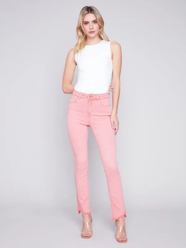 Bootcut Twill Pants with Asymmetrical Hem - Tulip sold by Charlie B