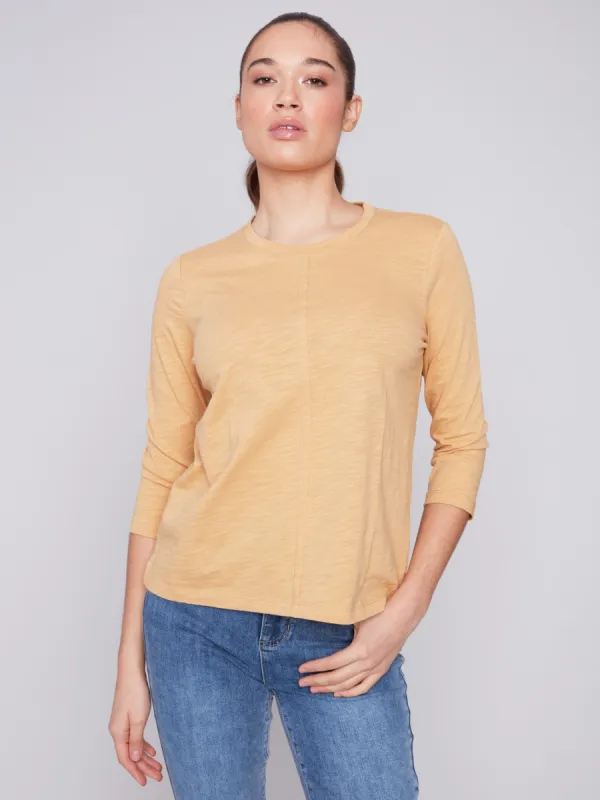 Organic Cotton Slub Knit Top - Corn sold by Charlie B