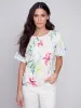 Printed Linen Dolman Top - Wildflower sold by Charlie B