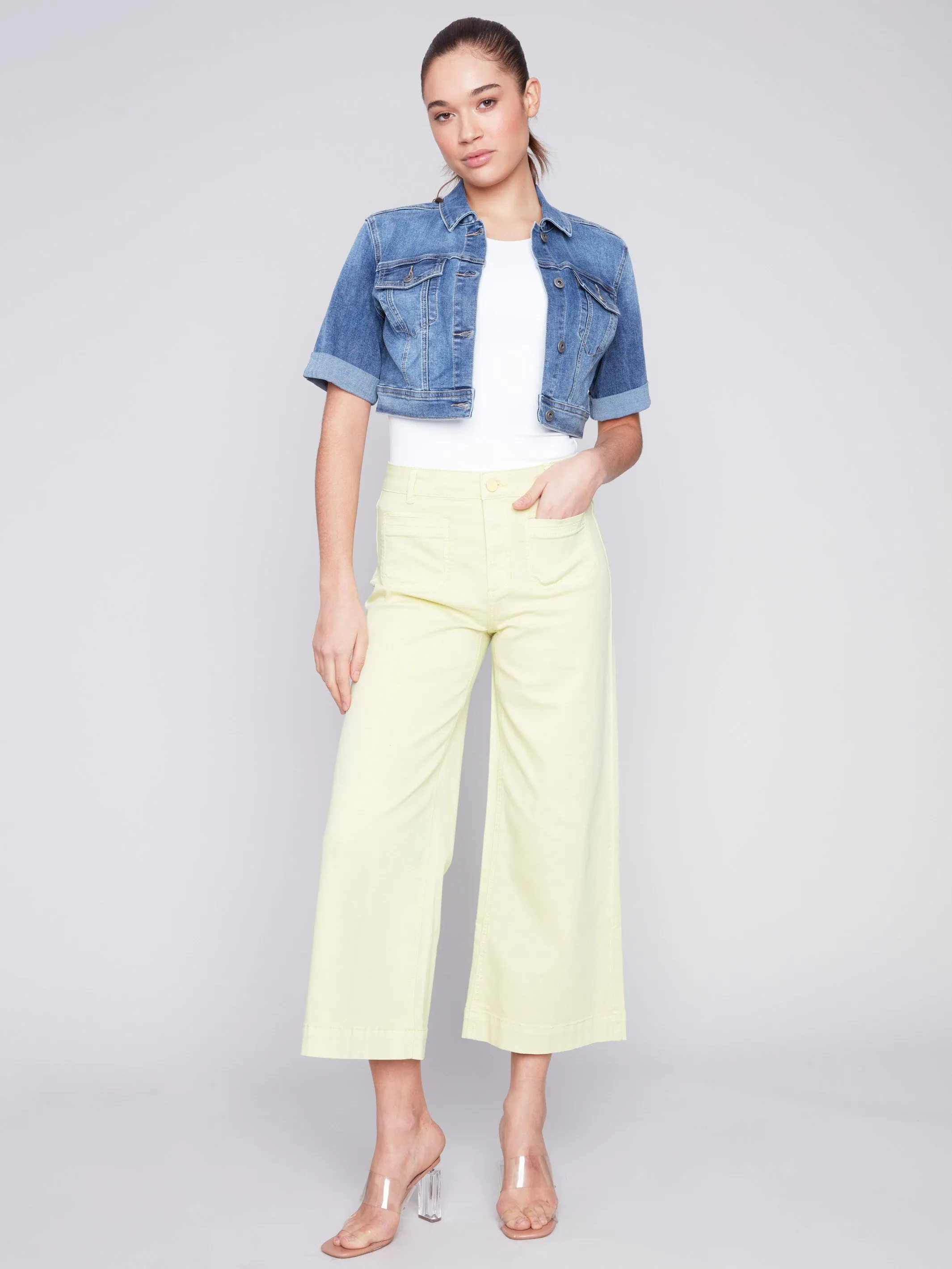 Cropped Jean Jacket - Medium Blue sold by Charlie B product image thumbnail 3