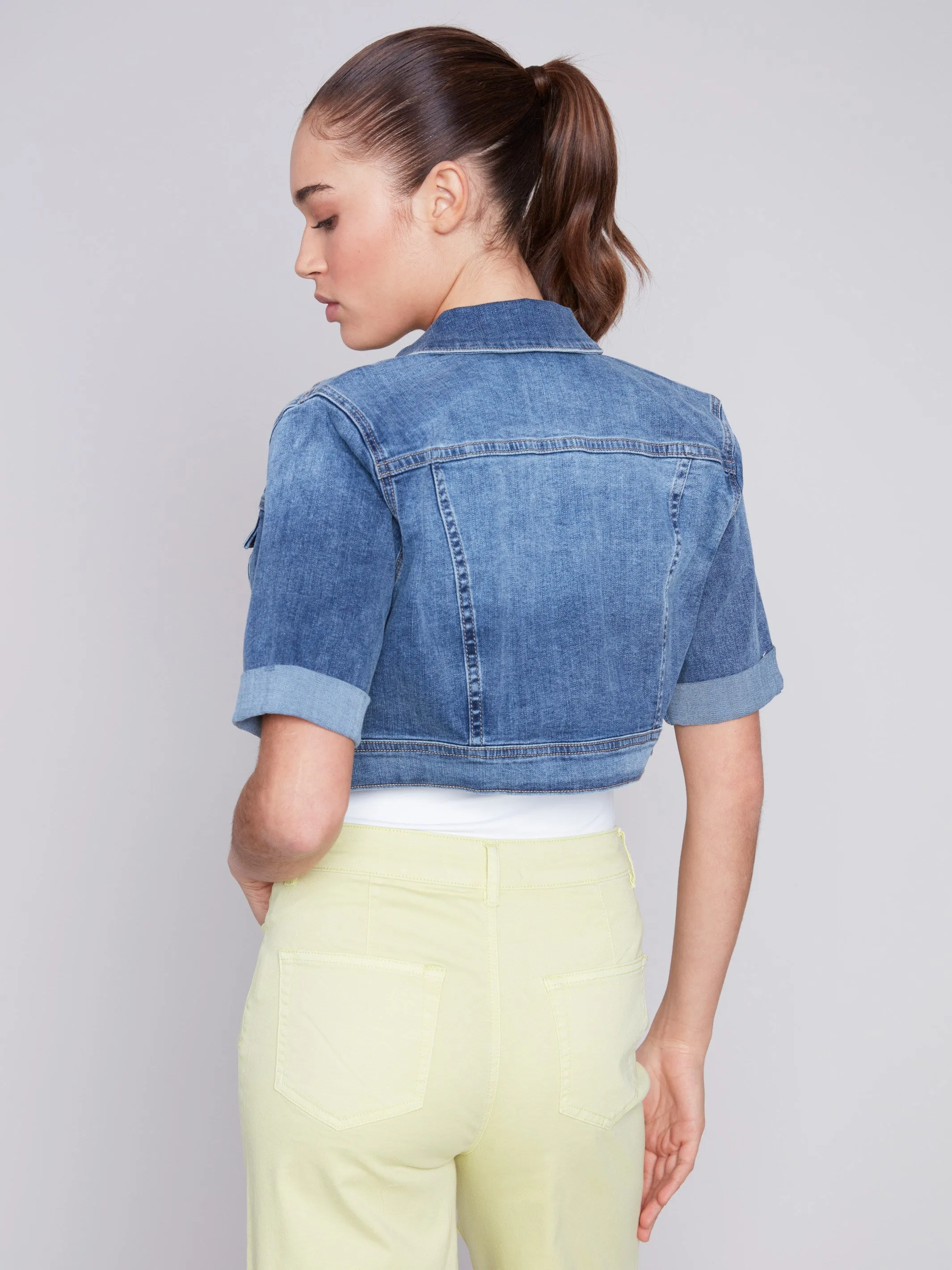 Cropped Jean Jacket - Medium Blue sold by Charlie B product image thumbnail 2