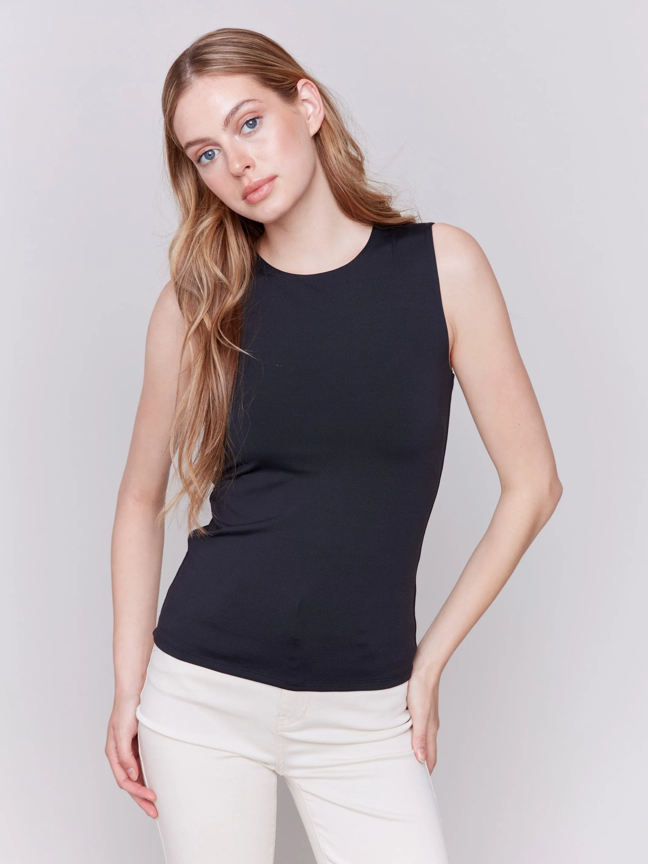Sleeveless Super Stretch Top - Black sold by Charlie B