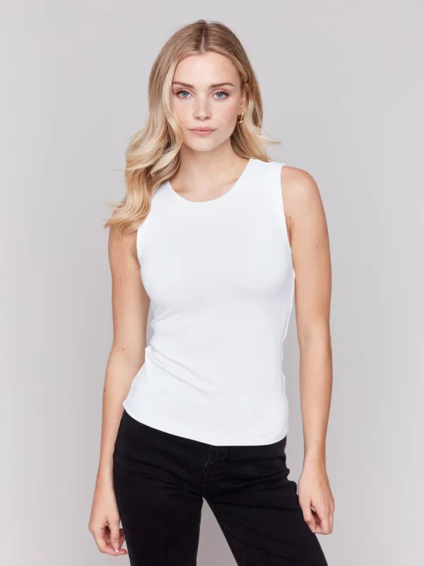 Sleeveless Super Stretch Top - White sold by Charlie B