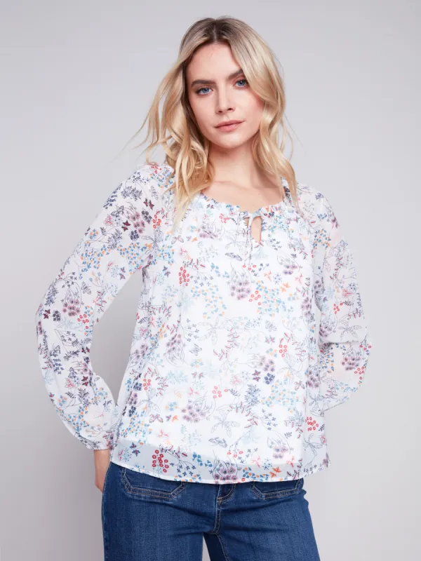 Printed Chiffon Blouse - Blossom made by Charlie B