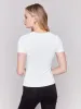 Short-Sleeved Super Stretch Top - White sold by Charlie B