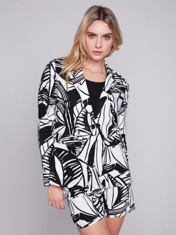 Printed Linen Blend Blazer - Breeze sold by Charlie B
