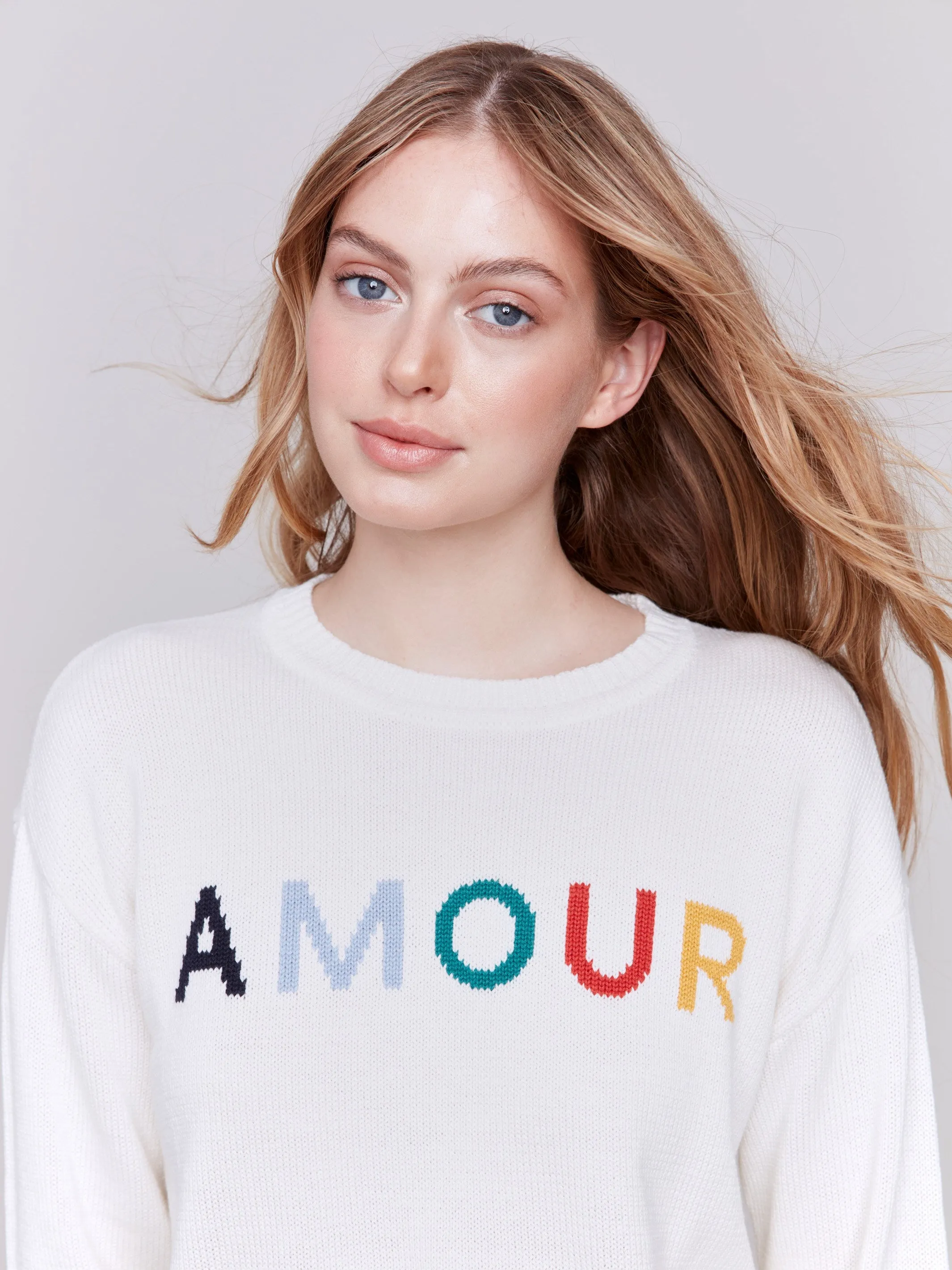 Cotton Blend Amour Sweater - Ecru sold by Charlie B product image thumbnail 2