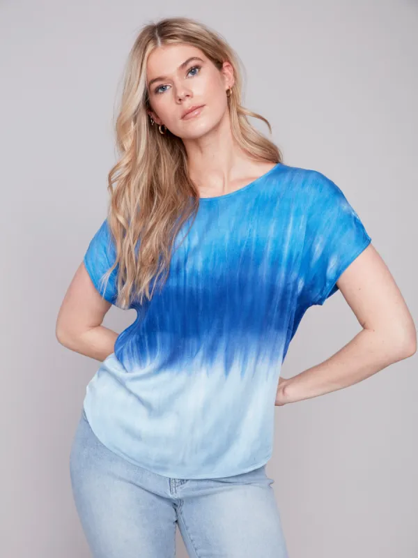 Tie Dye Dolman Top - Sky sold by Charlie B
