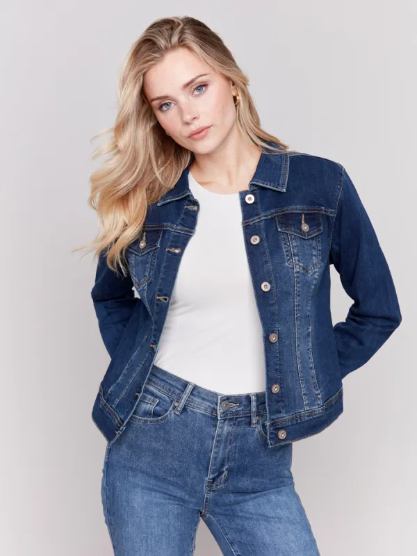 Stretch Denim Jacket - Indigo sold by Charlie B