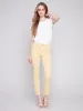 Frayed Hem Twill Pants - Lemon sold by Charlie B