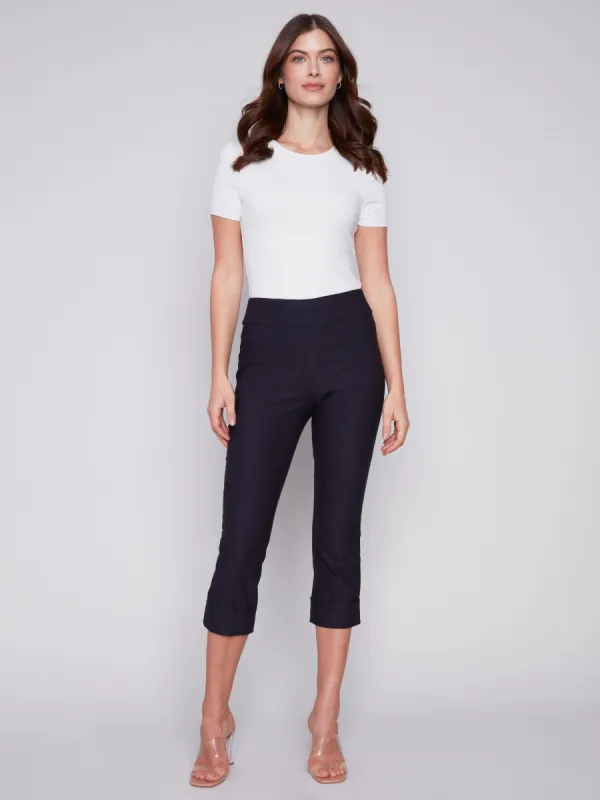 Stretch Pull-On Capri Pants - Navy made by Charlie B