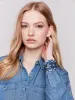 Embroidered Cuff Tencel Shirt - Denim sold by Charlie B