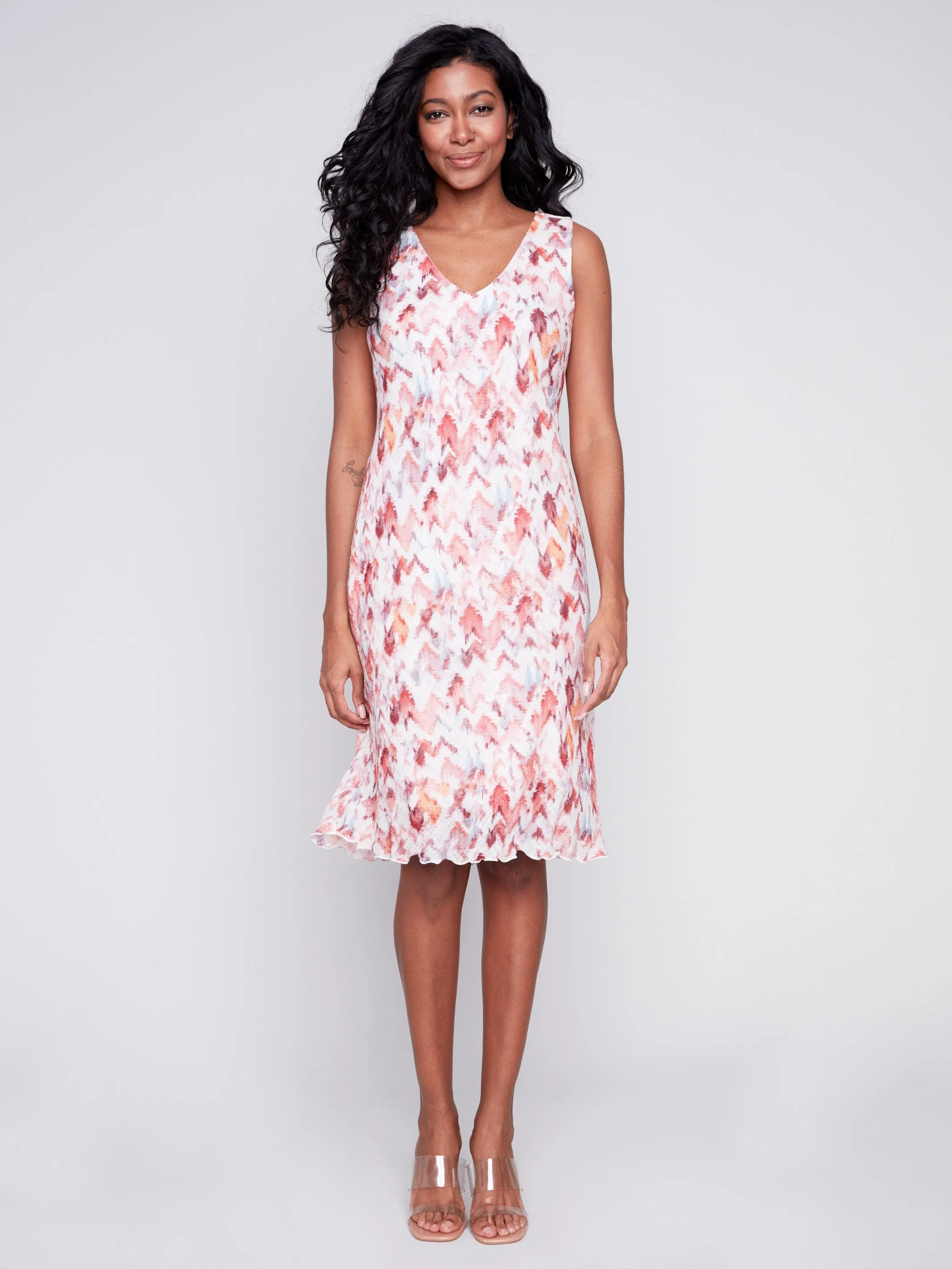 Sleeveless Printed Cotton Gauze Dress - Pink sold by Charlie B product image thumbnail 3