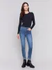 Frayed Hem Denim Pants - Medium Blue sold by Charlie B