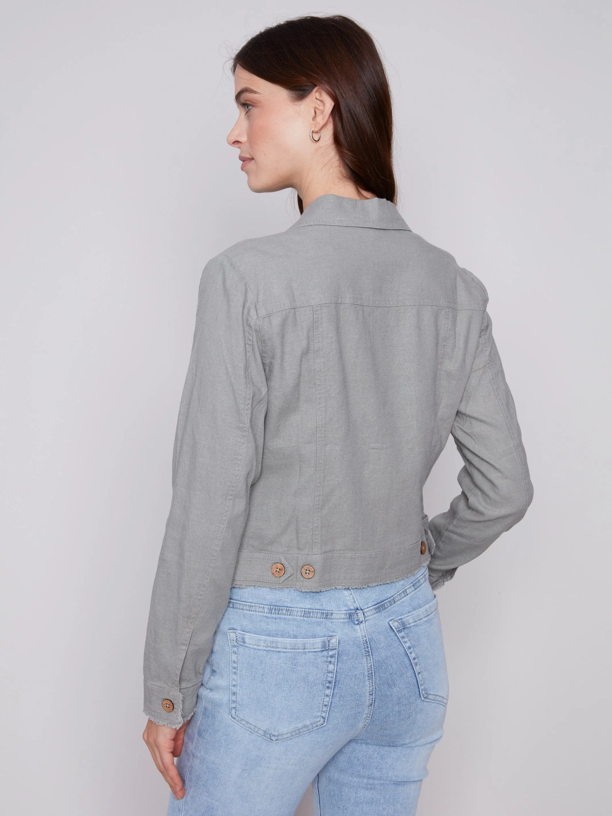 Linen Blend Jacket - Celadon sold by Charlie B product image thumbnail 5