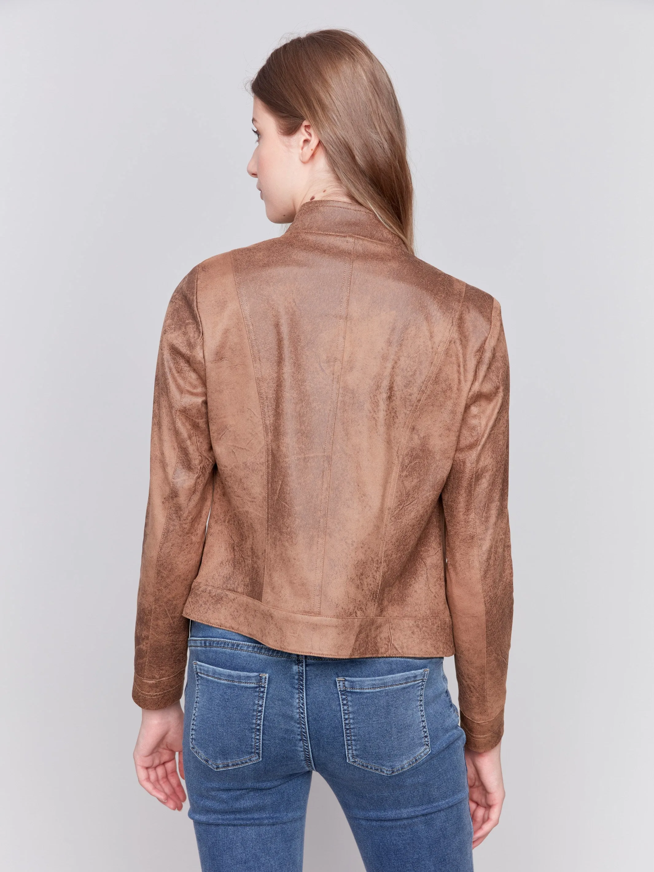Vintage Faux Leather Jacket - Truffle sold by Charlie B product image thumbnail 4