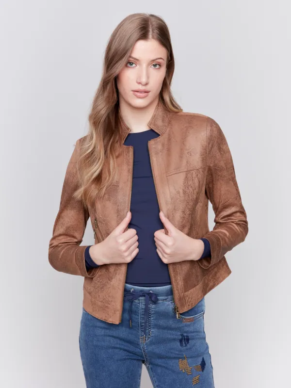 Vintage Faux Leather Jacket - Truffle sold by Charlie B