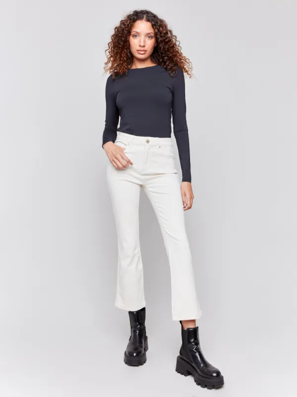 Bootcut Stretch Twill Pants - Natural sold by Charlie B