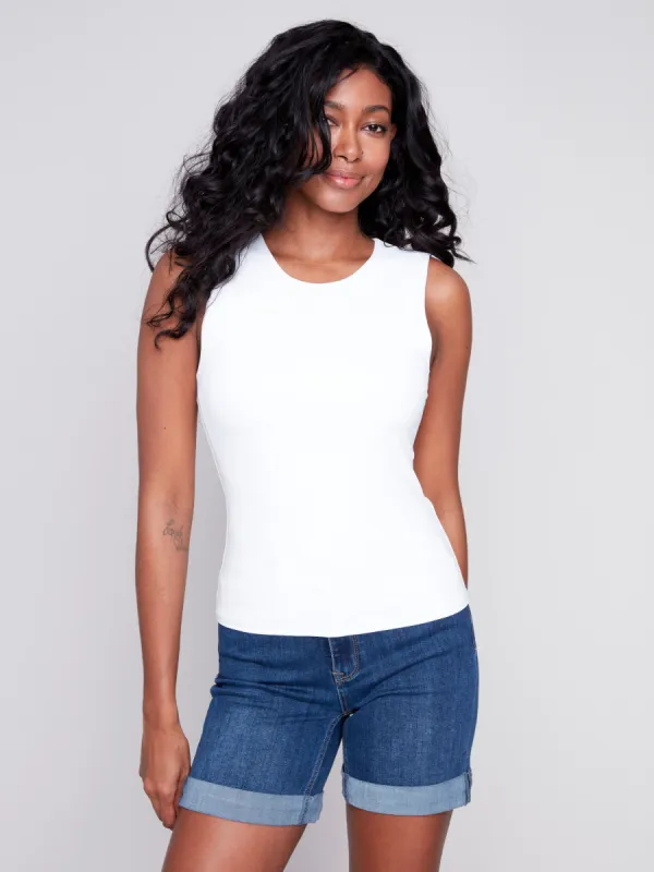 Sleeveless Super Stretch Top - White sold by Charlie B