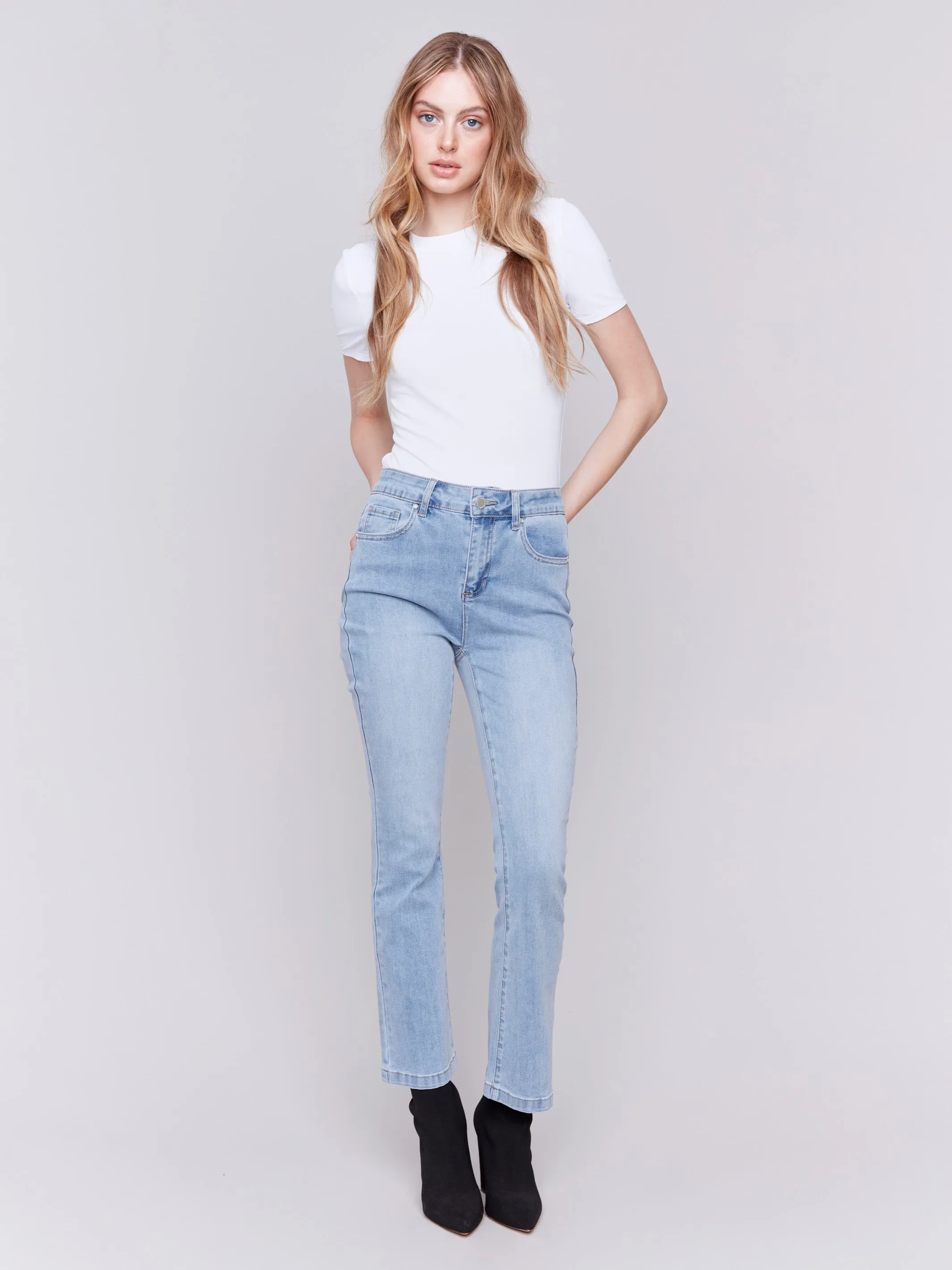 Bootcut Stretch Denim Pants - Light Blue sold by Charlie B