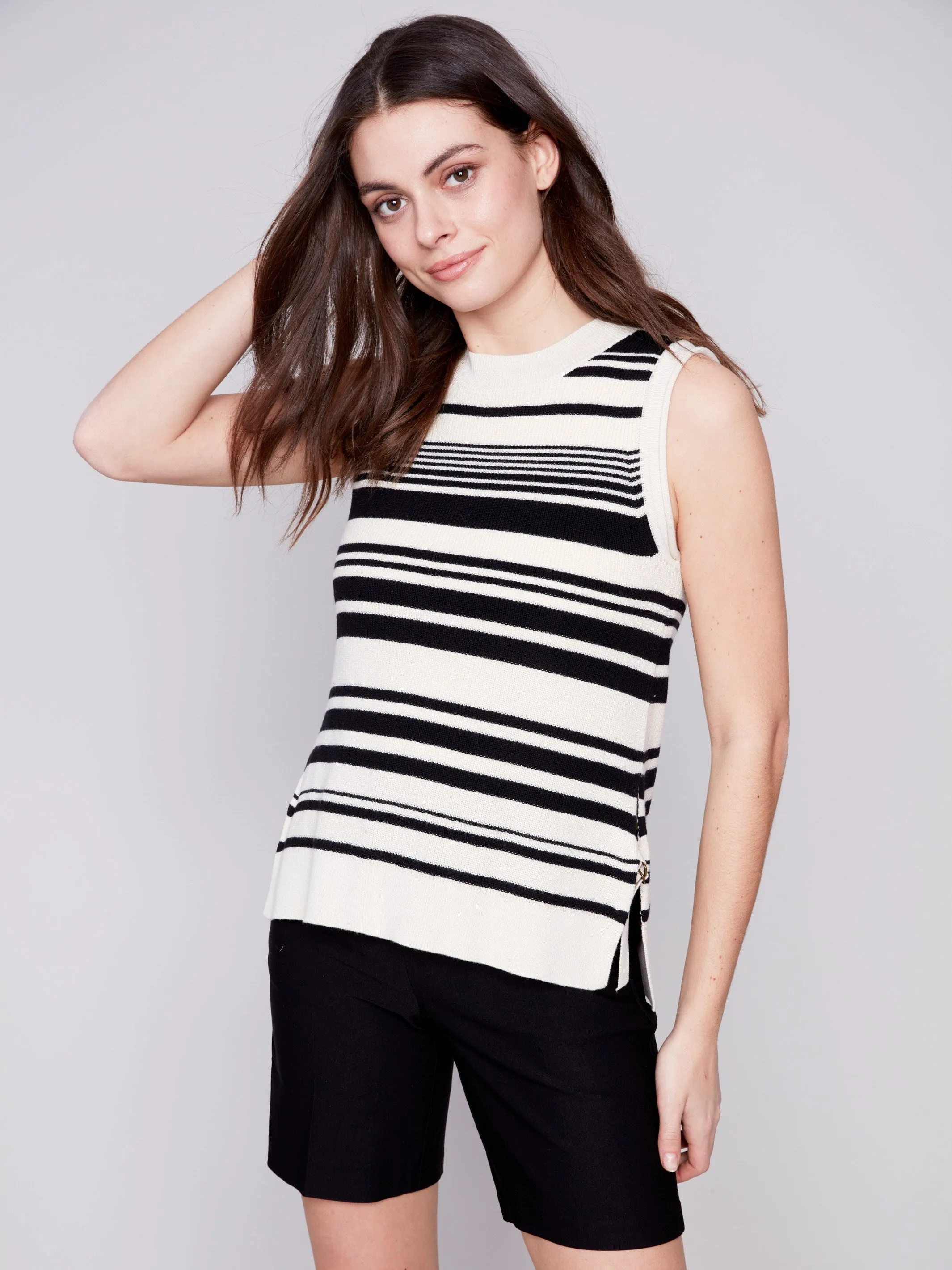 Striped Sweater Vest - Pepper sold by Charlie B product image thumbnail 4