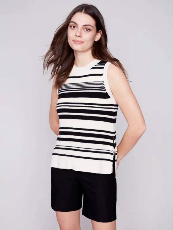 Striped Sweater Vest - Pepper sold by Charlie B