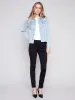 Jean Jacket with Frayed Edges - Bleach Blue sold by Charlie B