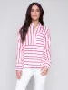 Button-Down Rayon Linen Blend Shirt - Punch sold by Charlie B