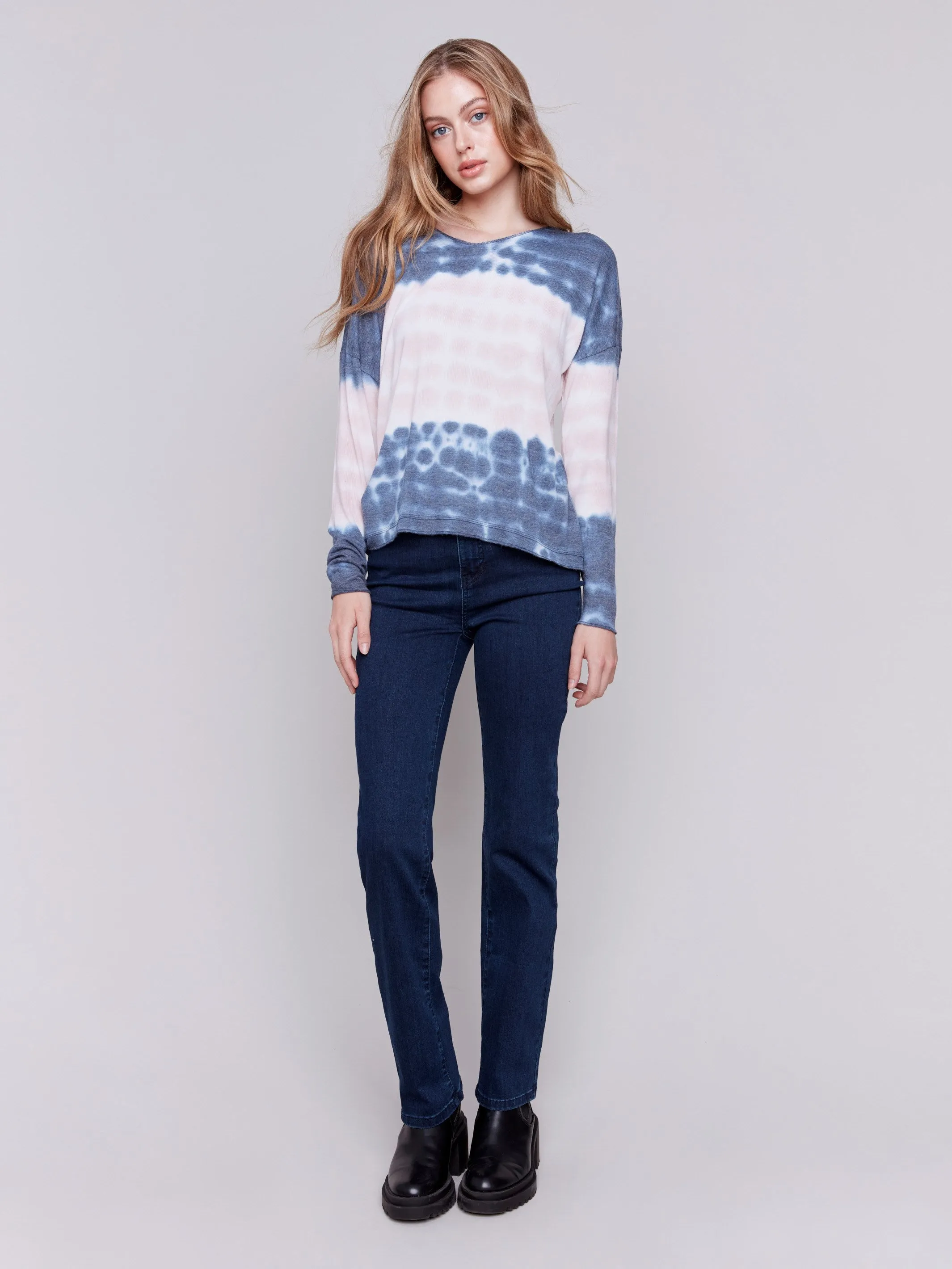 Printed V-Neck Knit Top - Waves sold by Charlie B product image thumbnail 2