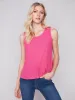 Sleeveless Linen Top with Slit - Punch sold by Charlie B