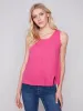 Sleeveless Linen Top with Slit - Punch sold by Charlie B