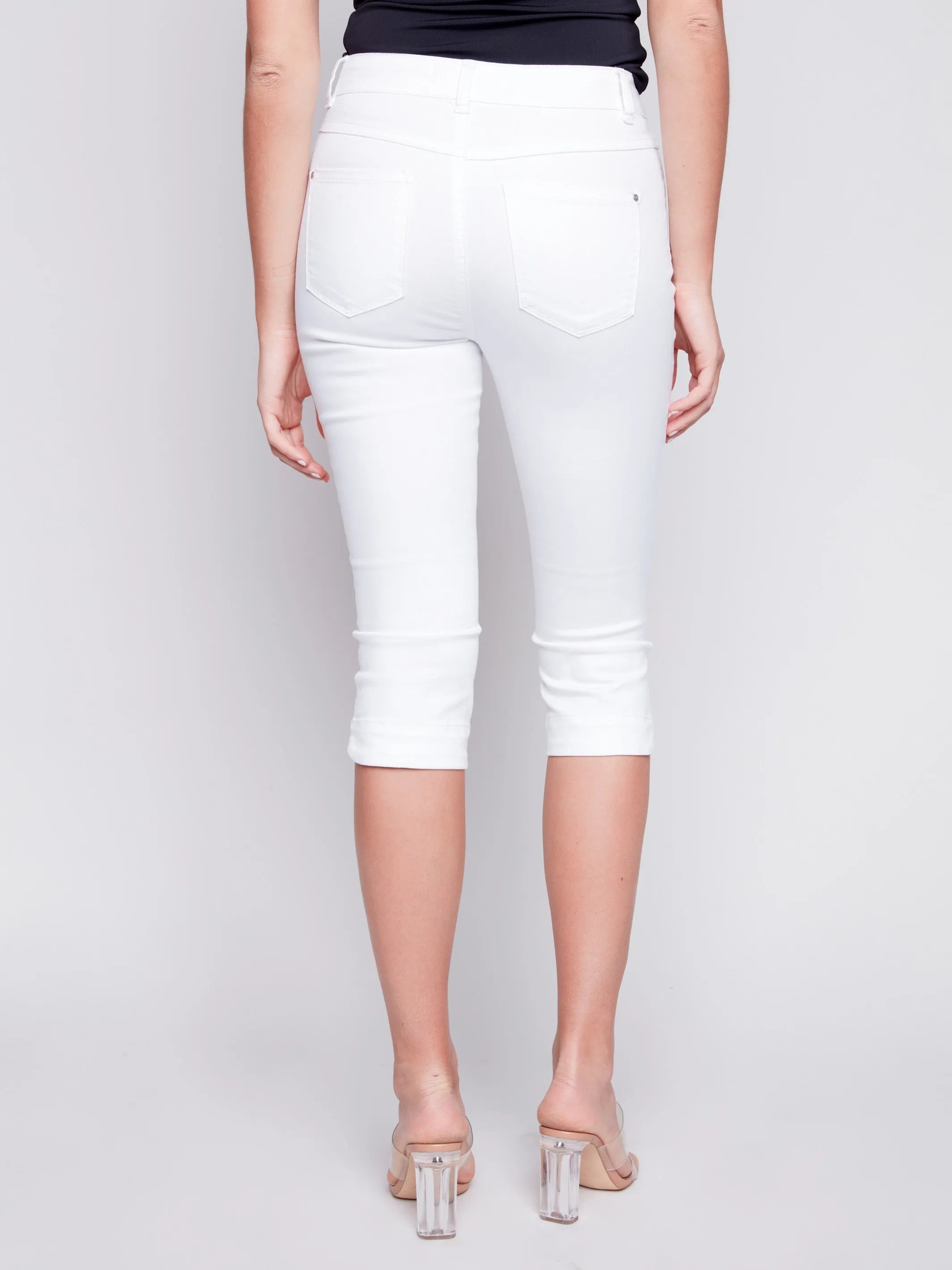 Knee High Capri Twill Pants - White sold by Charlie B product image thumbnail 5
